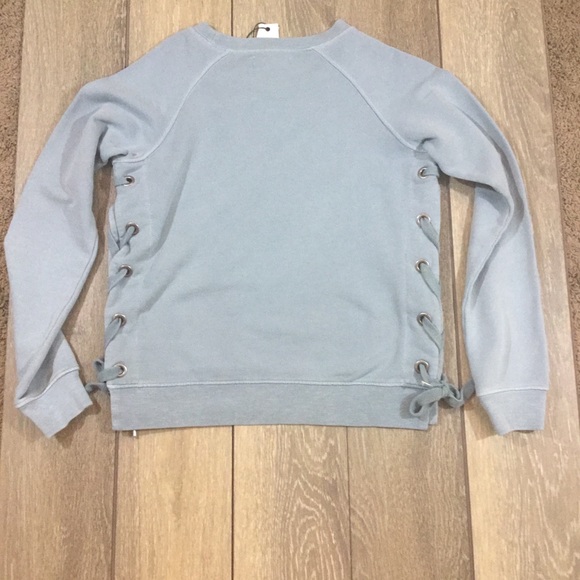 🚫🛑SOLD🚫🛑Sincerely Jules lace up blue pullover - Picture 5 of 8